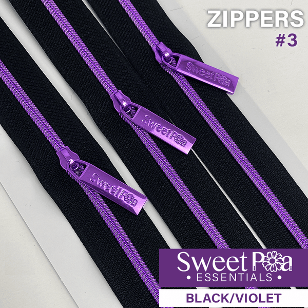 Sweet Pea #3 Zippers - BLACK/VIOLET - Sweet Pea