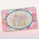 BOM Treasured Notions Quilt - Block 3 - Sweet Pea In The Hoop Machine Embroidery Design