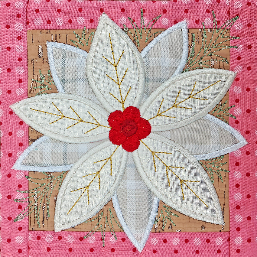 Poinsettia Blocks/Quilt 4x4 5x5 6x6 7x7 - Sweet Pea Australia In the hoop machine embroidery designs. in the hoop project, in the hoop embroidery designs, craft in the hoop project, diy in the hoop project, diy craft in the hoop project, in the hoop embroidery patterns, design in the hoop patterns, embroidery designs for in the hoop embroidery projects, best in the hoop machine embroidery designs perfect for all hoops and embroidery machines