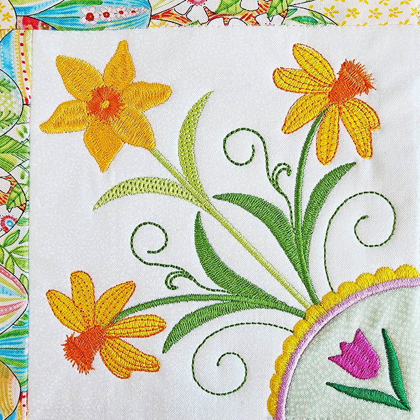 BOW Spring Things Quilt - Block 2 In the hoop machine embroidery designs