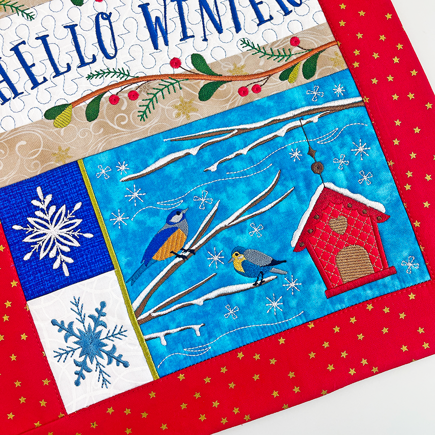 Hello Winter Hanger 5x7 6x10 7x12 In the hoop machine embroidery designs