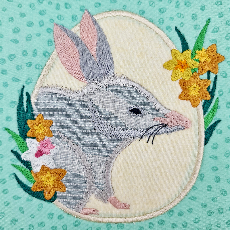 BOW Easter Quilt - Block 4 - Sweet Pea In The Hoop Machine Embroidery Design
