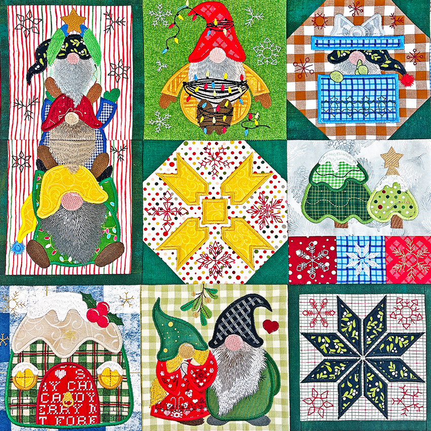 Silly Season Shenanigans Quilt 4x4 5x5 6x6 7x7 In the hoop machine embroidery designs