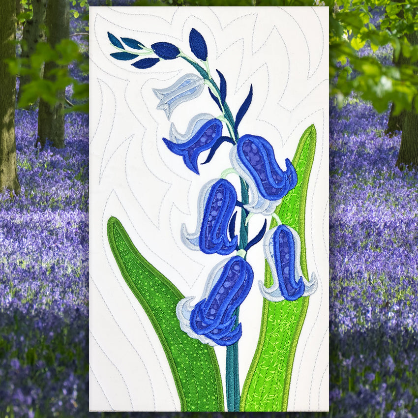 Bluebells Flower Block Add-on 5x7 6x10 8x12 - Sweet Pea Australia In the hoop machine embroidery designs. in the hoop project, in the hoop embroidery designs, craft in the hoop project, diy in the hoop project, diy craft in the hoop project, in the hoop embroidery patterns, design in the hoop patterns, embroidery designs for in the hoop embroidery projects, best in the hoop machine embroidery designs perfect for all hoops and embroidery machines