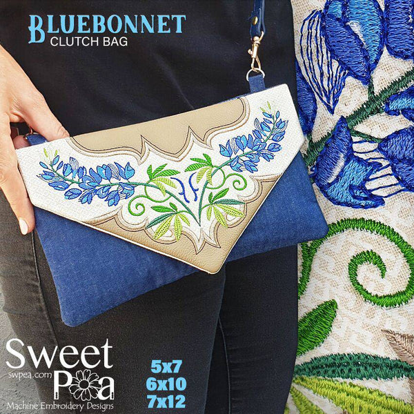 Bluebonnet Clutch Bag 5x7 6x10 7x12 - Sweet Pea