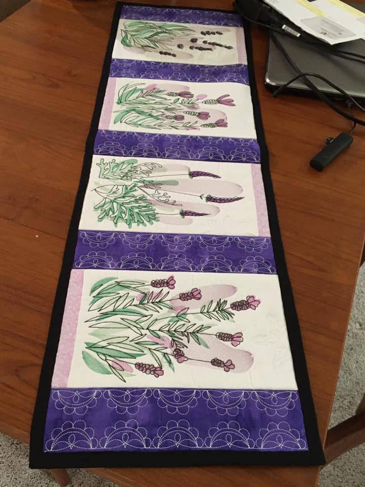 Lace and Lavender Garden Table Runner 5x7 6x10 7x12 - Sweet Pea