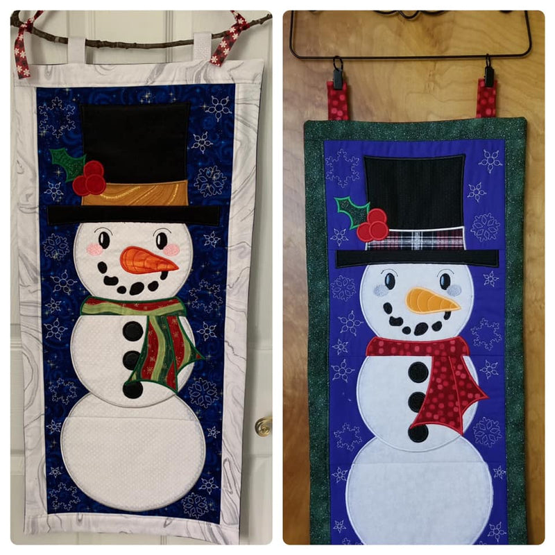Snowman Wall Hanging or Table Runner 5x7 6x10 8x12 - Sweet Pea