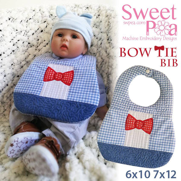 Bow Tie Bib 6x10 7x12 - Sweet Pea