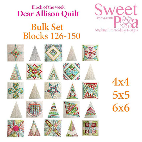 Bulk Dear Allison blocks 126-150 - Sweet Pea