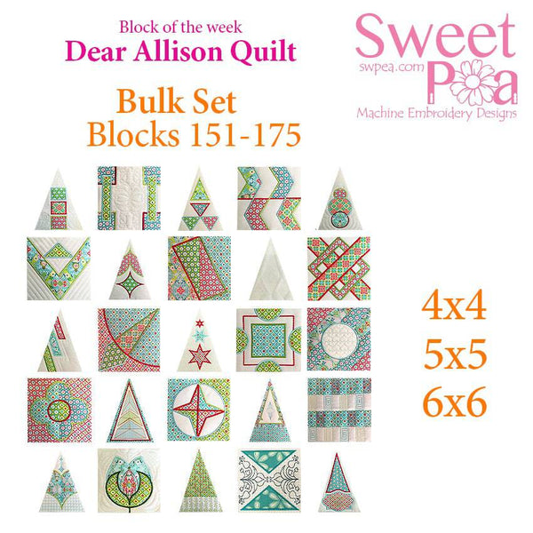 Bulk Dear Allison blocks 151-175 - Sweet Pea