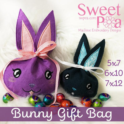 Bunny Gift Bags in the hoop machine embroidery design ITH