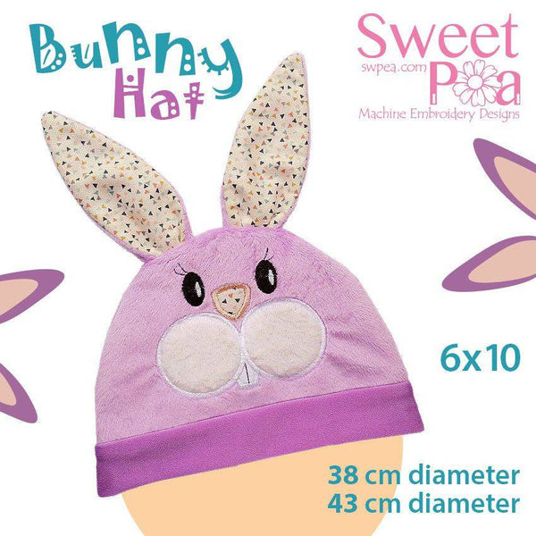 Bunny baby hat ITH in the 6x10 hoop - Sweet Pea