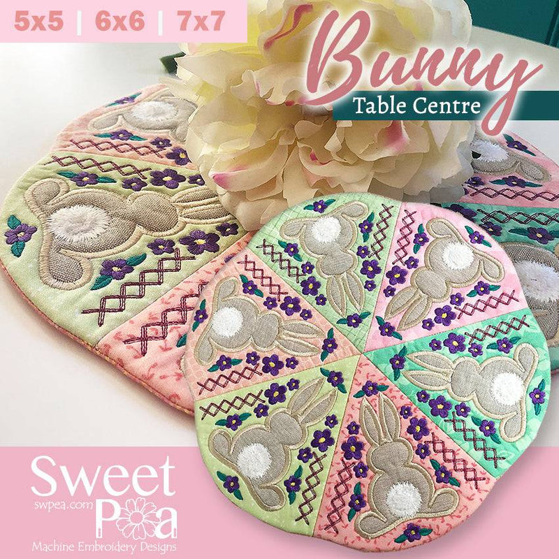 Bunny Table Centre 5x5 6x6 7x7 - Sweet Pea