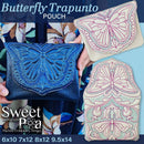 Butterfly Trapunto Pouch 6x10 7x12 8x12 9.5x14 - Sweet Pea