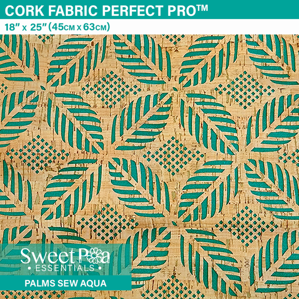 Packaged 1/2 Yard Cut: Lite Cream Canvas Backed Palms Cork Fabric