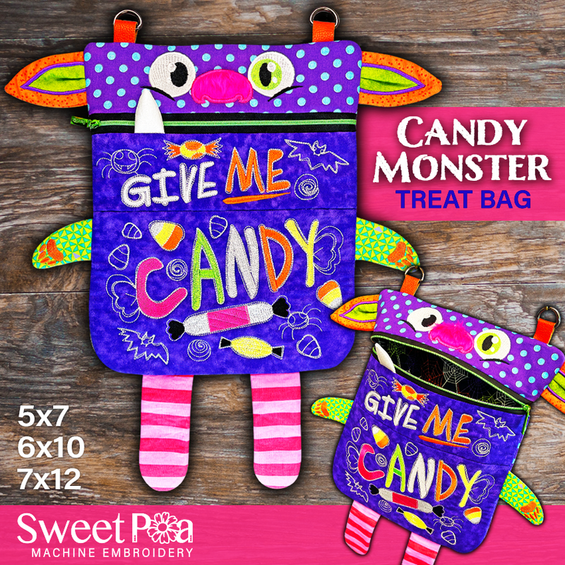 Candy Monster Treat Bag and sizes