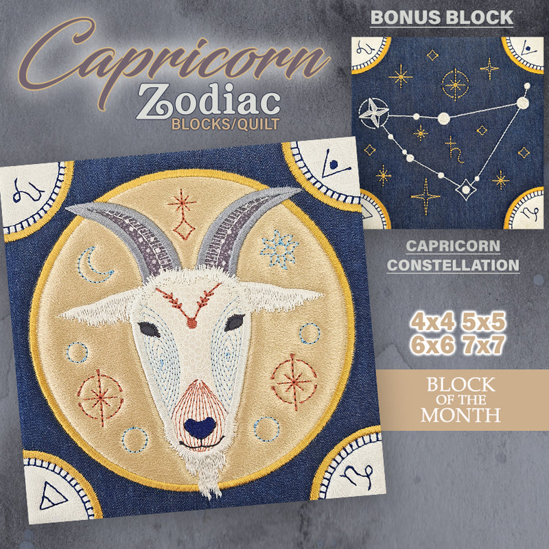 BOM Zodiac Quilt Block 10 - Capricorn | Sweet Pea.