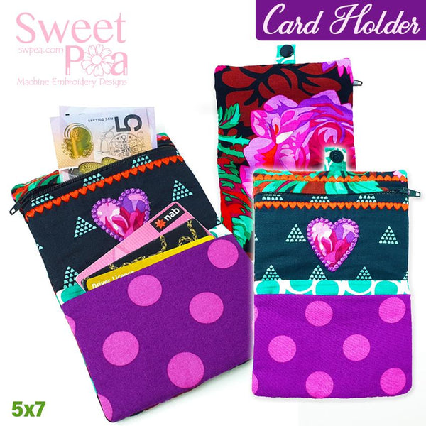 5x7 card sleeve Card holder 5x7 in the hoop machine embroidery design ITH