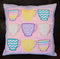 Teacup Cushion and Quilt Block 4x4 5x5 6x6 and 7x7 - Sweet Pea
