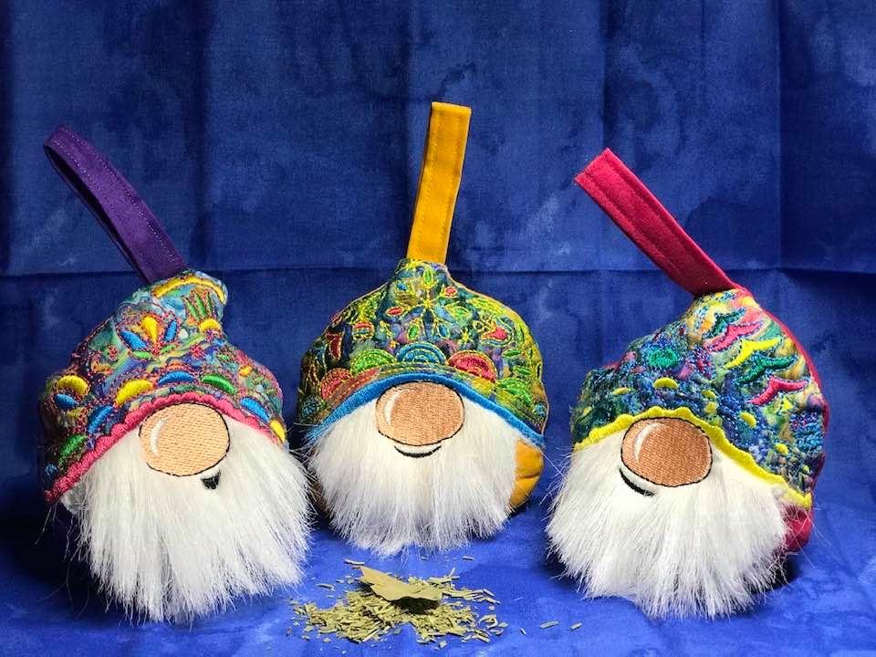 Stuffed Gnome Ornaments 4x4 5x5 6x6