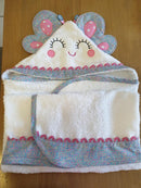 Butterfly hooded towel 5x7 - Sweet Pea