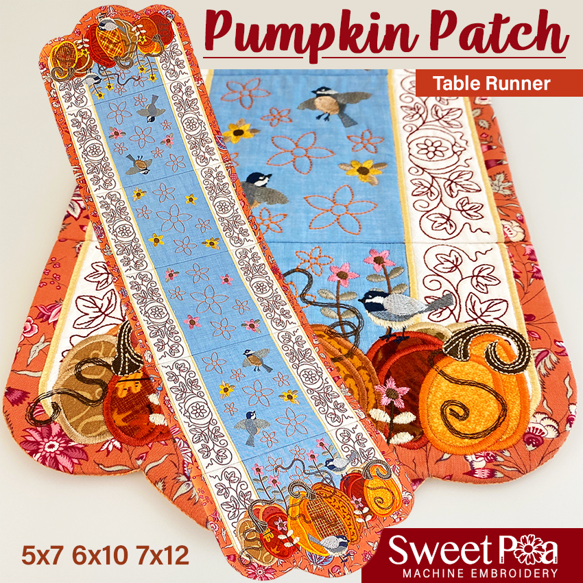 Chickadee Pumpkin Patch Runner and sizes