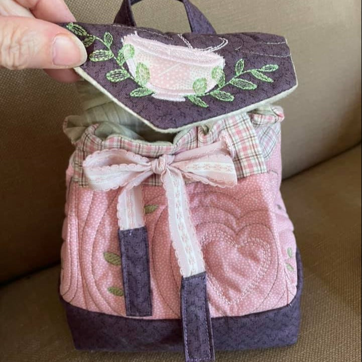 Wallet & Mug Bag Set - Sweet Pea In The Hoop Machine Embroidery Design