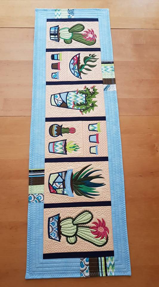 Succulent and Cacti Table Runner 5x7 6x10 8x12 - Sweet Pea