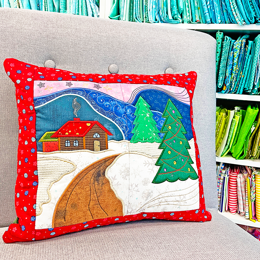 Christmas Town Cushion 5x7 6x10 7x12 In the hoop machine embroidery designs