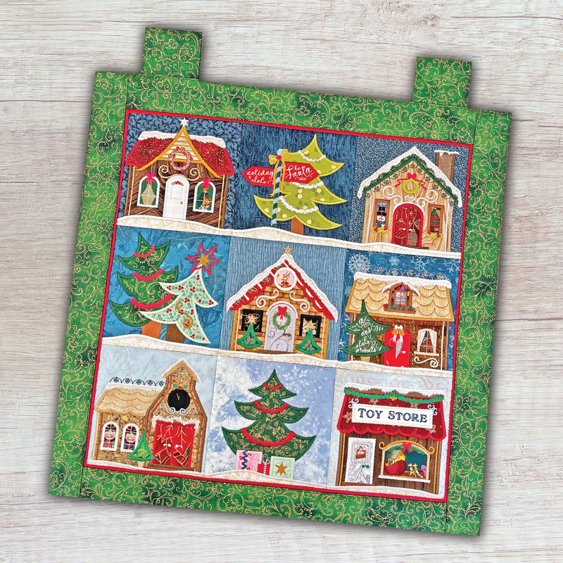 Christmas Village Hanger 4x4 5x5 6x6 7x7 - Sweet Pea In The Hoop Machine Embroidery Design