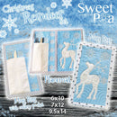 Christmas Reindeer placemat and mug rug set 6x10 7x12 and 9.5x14 - Sweet Pea