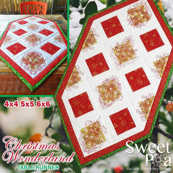 Christmas Wonderland Table Runner 4x4 5x5 6x6 - Sweet Pea