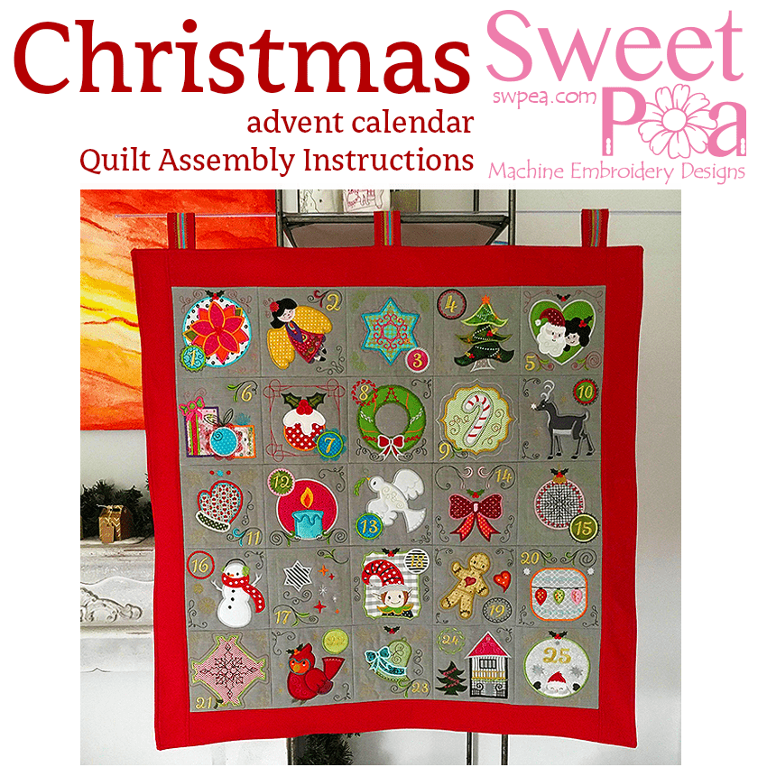 christmas advent calendar in the hoop machine embroidery designs ITH