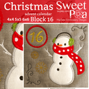 Christmas Advent Calendar Block 16 4x4 5x5 6x6 - Sweet Pea