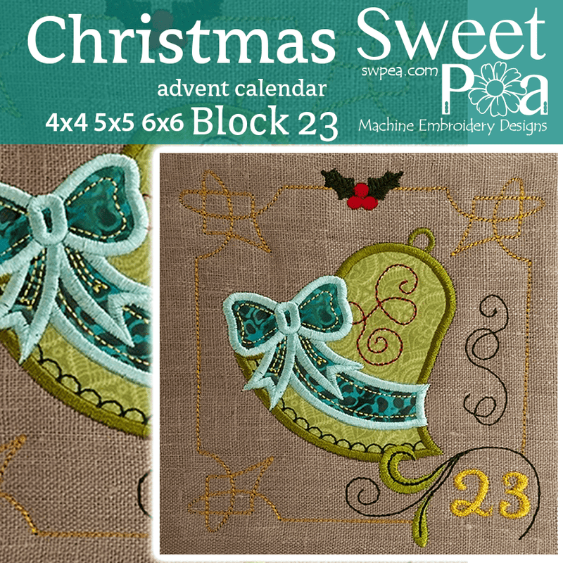 Christmas Advent Calendar Block 23 4x4 5x5 6x6 - Sweet Pea
