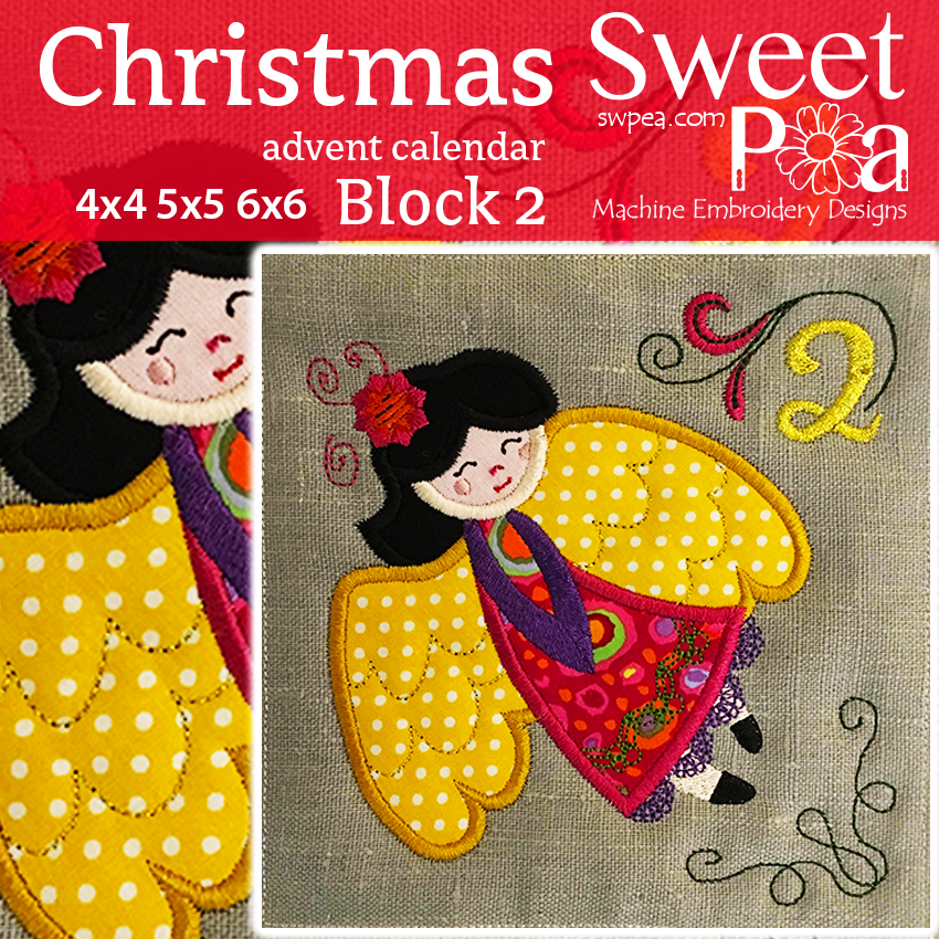 Christmas Advent Calendar Block 2 4x4 5x5 6x6 - Sweet Pea Australia In the hoop machine embroidery designs. in the hoop project, in the hoop embroidery designs, craft in the hoop project, diy in the hoop project, diy craft in the hoop project, in the hoop embroidery patterns, design in the hoop patterns, embroidery designs for in the hoop embroidery projects, best in the hoop machine embroidery designs perfect for all hoops and embroidery machines