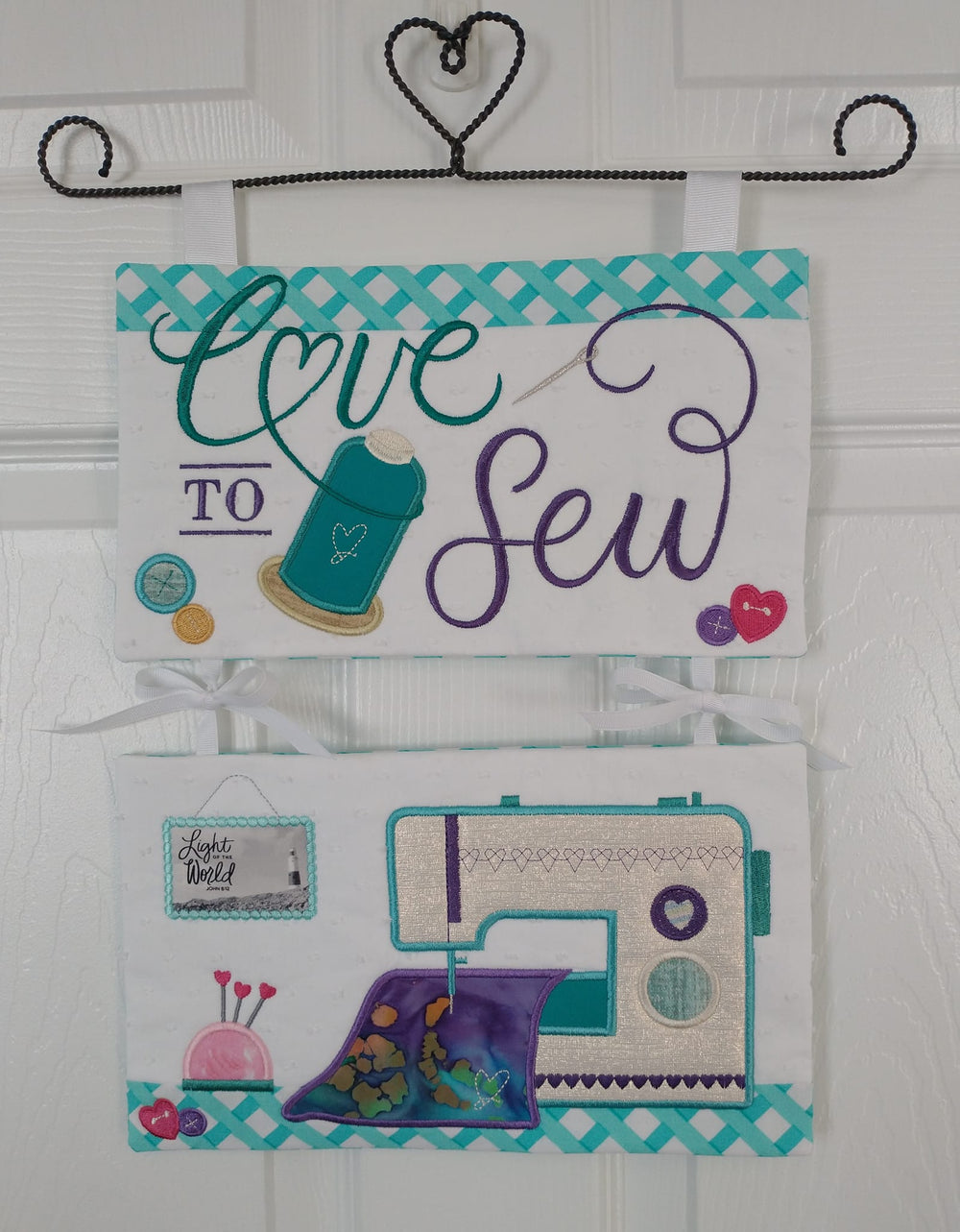 In The Hoop Embroidery Design - Love To Sew Hanger