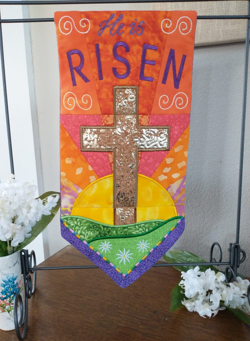 Easter crucifix wall hanging machine embroidery design