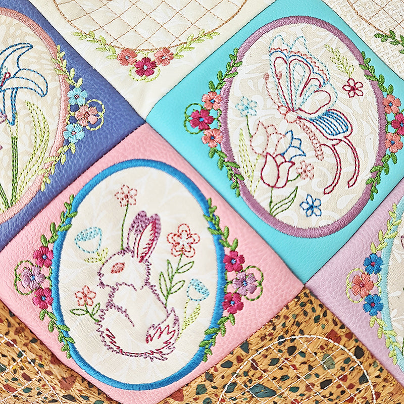 Embroidery Design ITH - Easter Redwork Basket