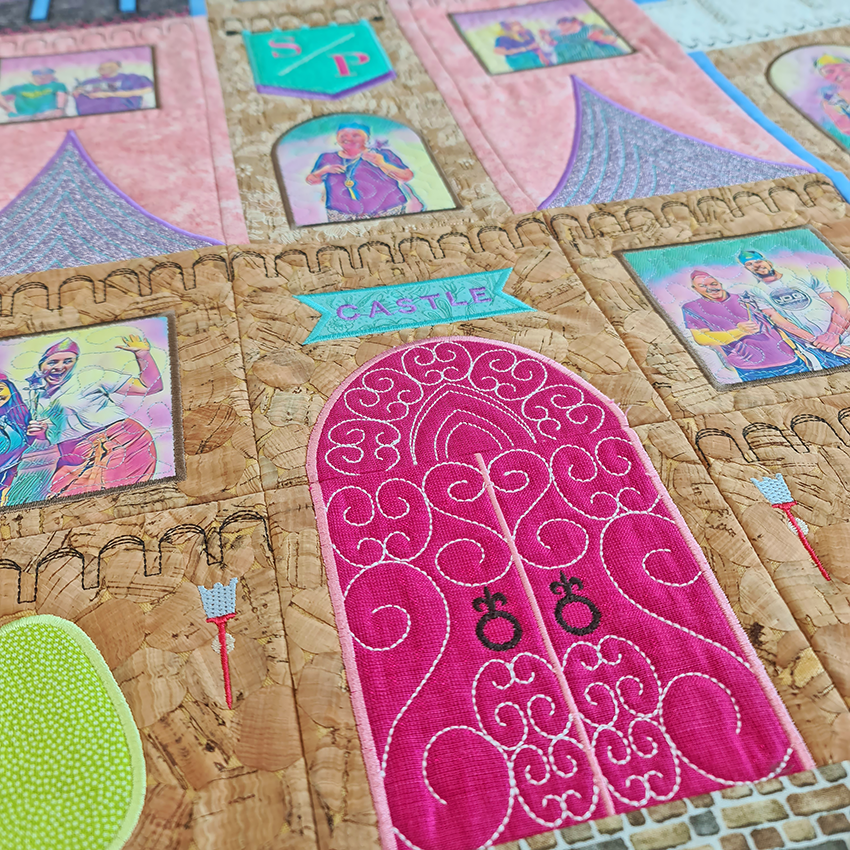 Castle Quilt 4x4 5x5 6x6 7x7 - Sweet Pea Australia In the hoop machine embroidery designs. in the hoop project, in the hoop embroidery designs, craft in the hoop project, diy in the hoop project, diy craft in the hoop project, in the hoop embroidery patterns, design in the hoop patterns, embroidery designs for in the hoop embroidery projects, best in the hoop machine embroidery designs perfect for all hoops and embroidery machines