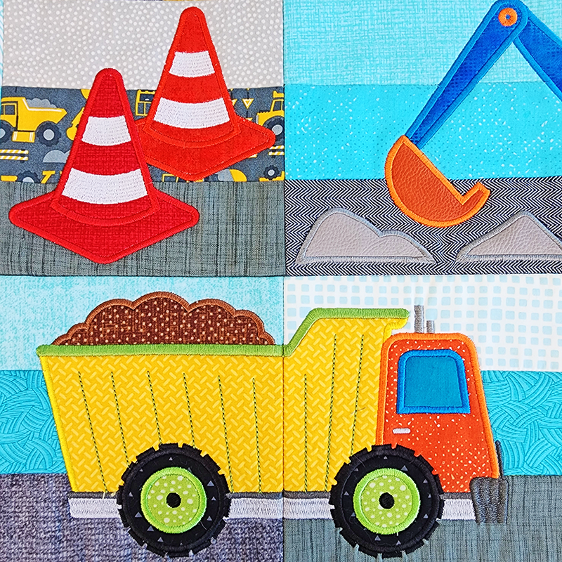 Under Construction Quilt 4x4 5x5 6x6 7x7
