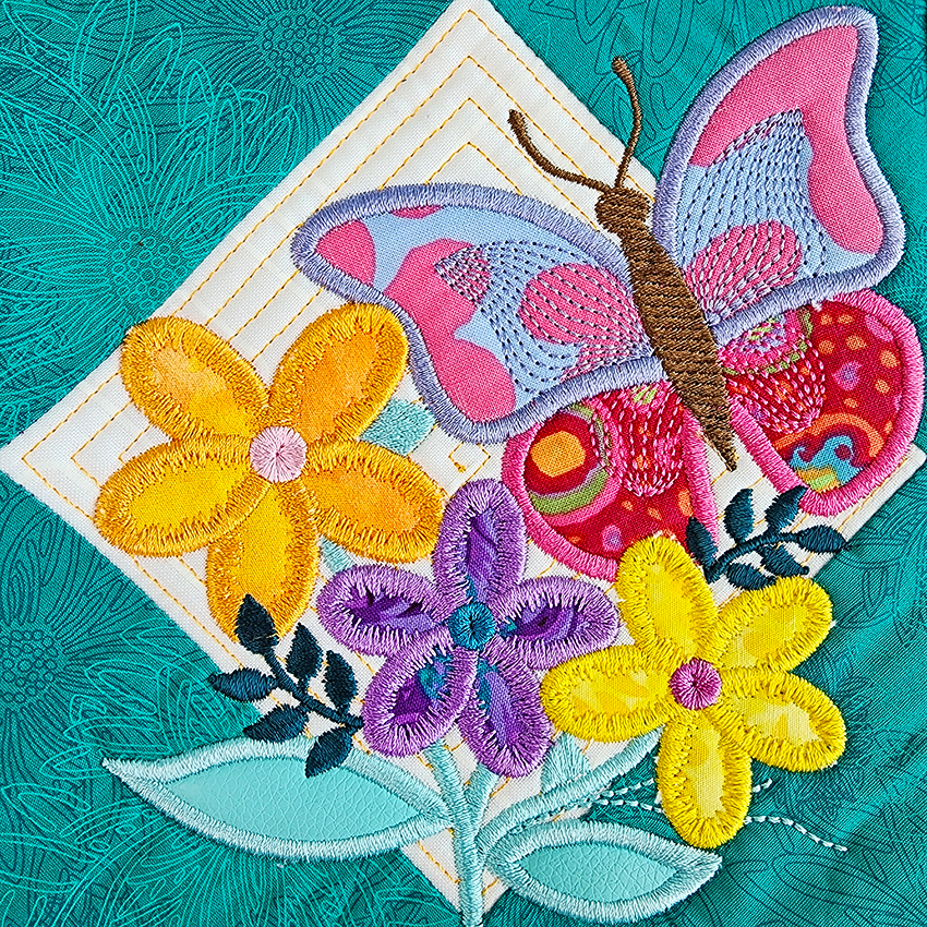 Butterfly Bouquet Cushion 4x4 5x5 6x6 7x7 8x8 In the hoop machine embroidery designs