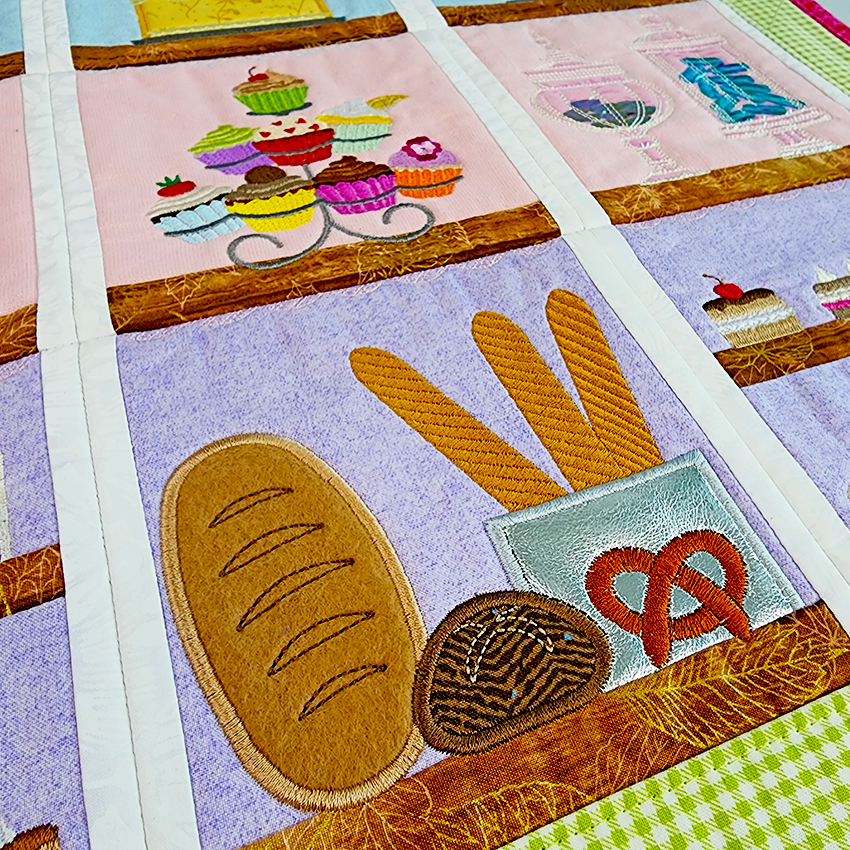 Sweet Pea Patisserie Quilt 4x4 5x5 6x6 7x7 In the hoop machine embroidery designs