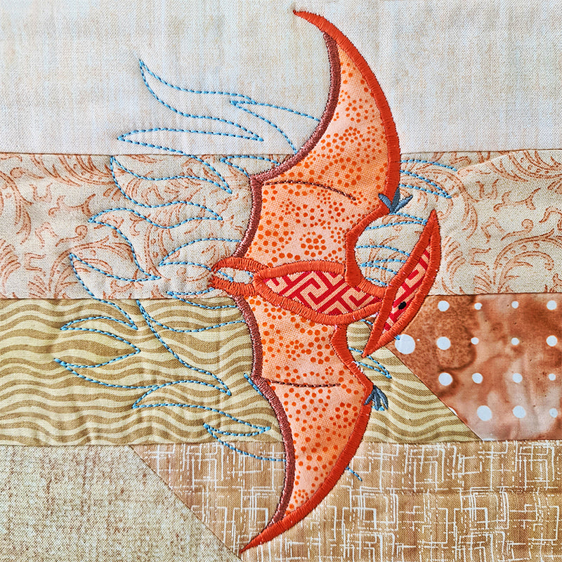 Machine Embroidery Ideas - Dinosaur in the Cretaceous (Floating)