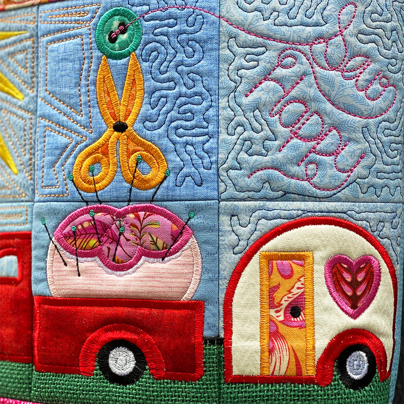 Sew Happy Tote Bag 4x4 5x5 6x6 | Sweet Pea.
