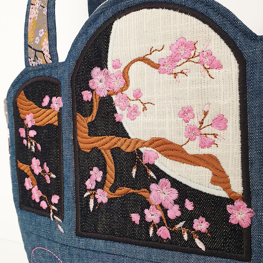 Cherry Blossoms Handbag 6x10 and 7x12 - Sweet Pea Australia In the hoop machine embroidery designs. in the hoop project, in the hoop embroidery designs, craft in the hoop project, diy in the hoop project, diy craft in the hoop project, in the hoop embroidery patterns, design in the hoop patterns, embroidery designs for in the hoop embroidery projects, best in the hoop machine embroidery designs perfect for all hoops and embroidery machines