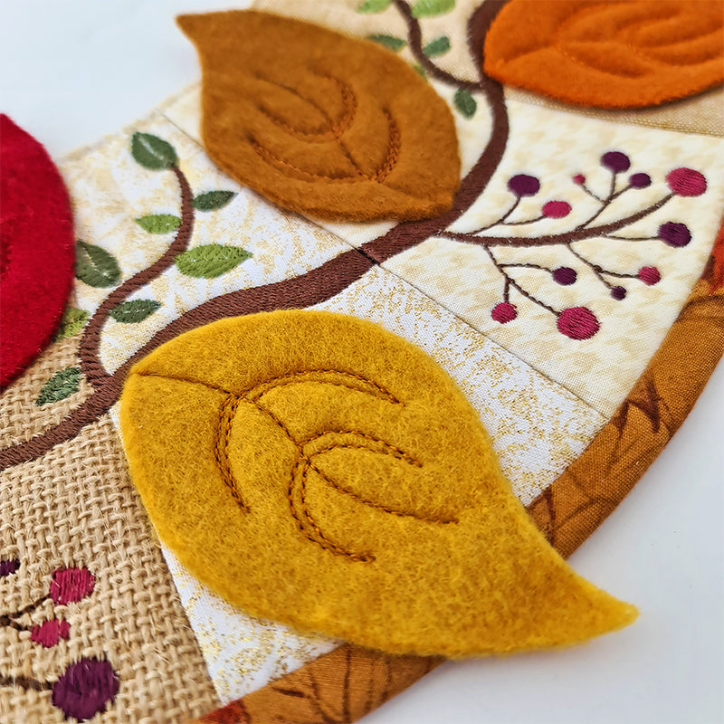 Autumn Wreath In The Hoop Machine Embroidery Design