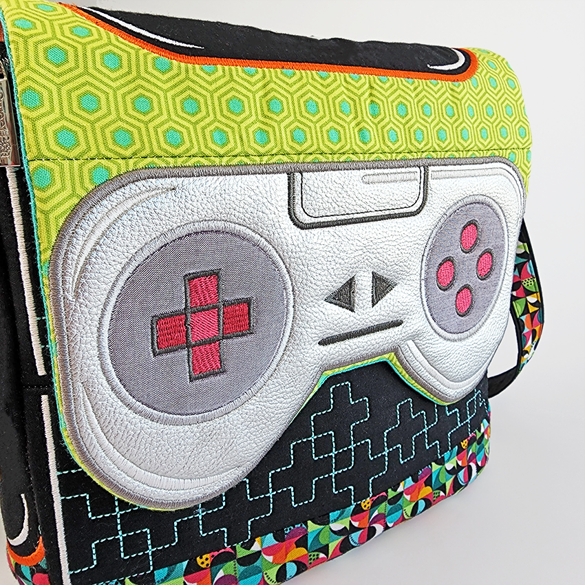 Game Controller Messenger Bag 6x10 7x12 In the hoop machine embroidery designs