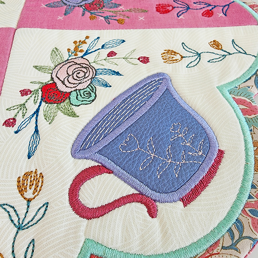 Teacup Table Centre 4x4 5x5 6x6 7x7 8x8 In the hoop machine embroidery designs