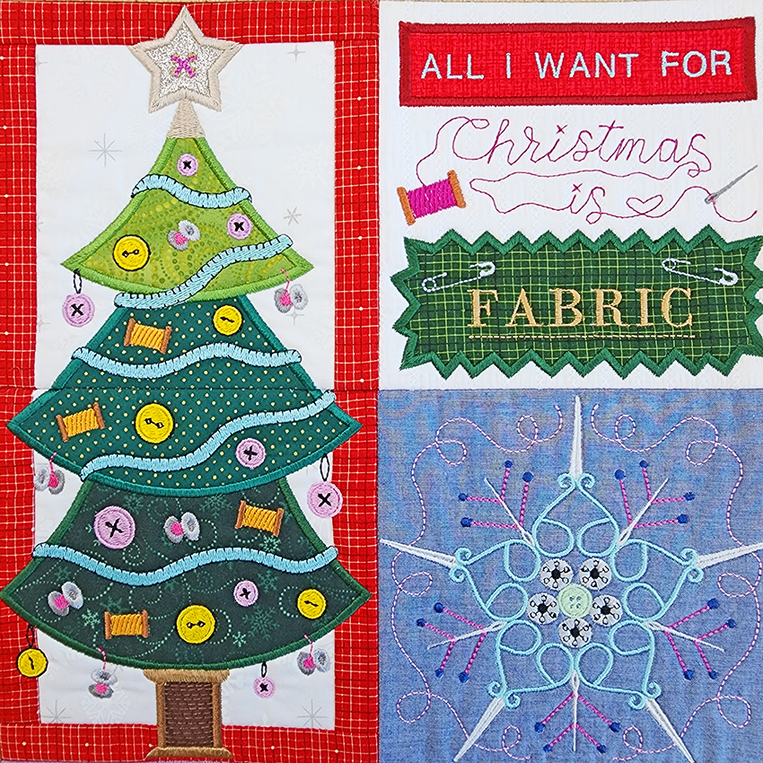 Sew This is Christmas Quilt 4x4 5x5 6x6 7x7 In the hoop machine embroidery designs